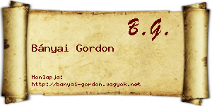 Bányai Gordon névjegykártya